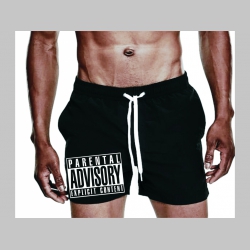 Parental Advisory  plavky s motívom - plavkové pánske kraťasy s pohodlnou gumou v páse a šnúrkou na dotiahnutie vhodné aj ako klasické kraťasy na voľný čas